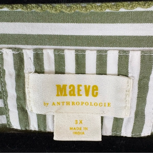 ANTHROPOLOGIE MAEVE The Bennet Buttondown Shirt in Green Size 3X - Picture 3 of 5